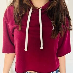 Cropped burgundy Harry Potter hoodie